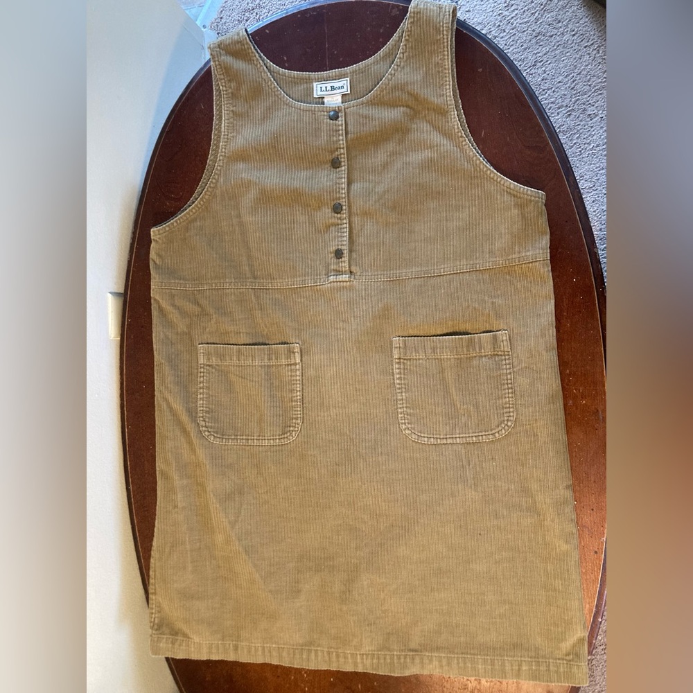 L.L. Bean Tan Corduroy Dress